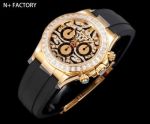 N Factory Rolex Tiger Daytona 40mm 7750/4310/4131 Movement 904L Steel Diamond Face Yellow Gold Case Watch